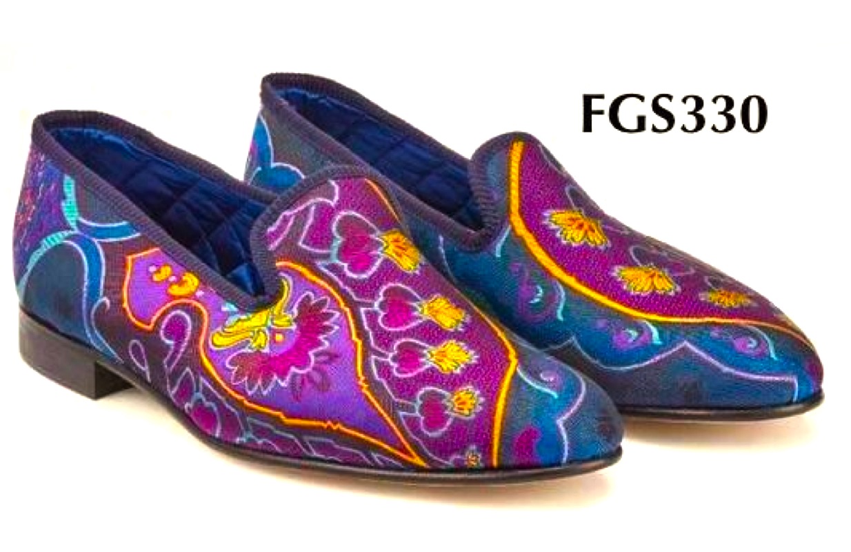 Bedrukte zijden damesloafers