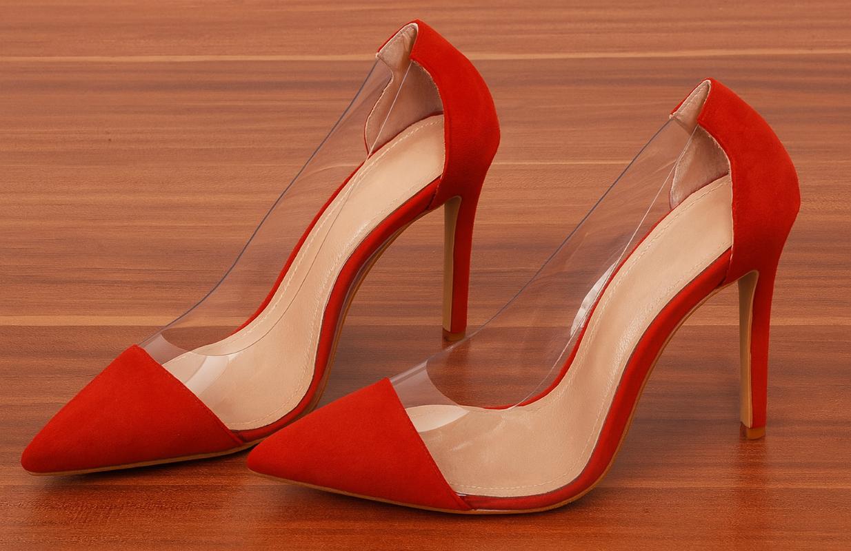 FGP604-rode pumpschoen met puntige neus