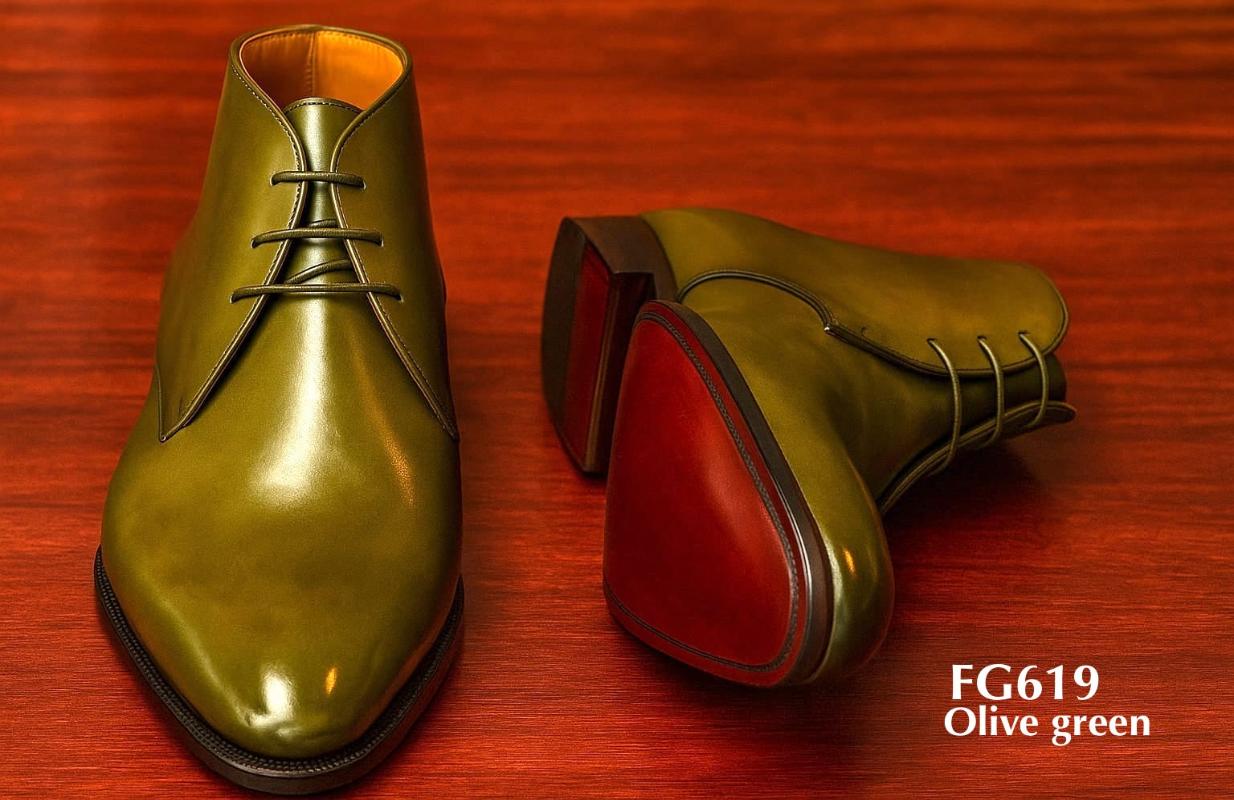FG619-olijfgroen Herren-Chukka-Stiefel