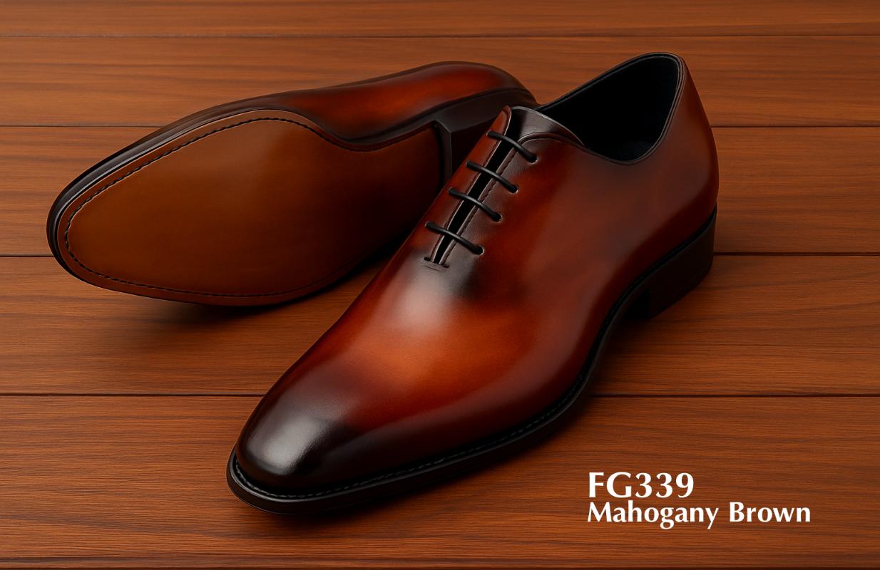 Handgeschilderde Patina leren schoen, tweekleurig