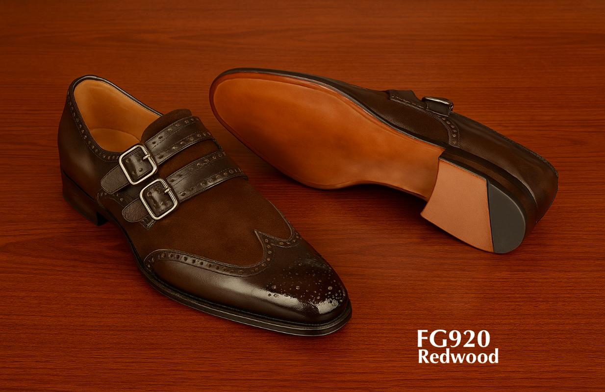 Redwood Voll-Brogue Monk Strap leren schoen