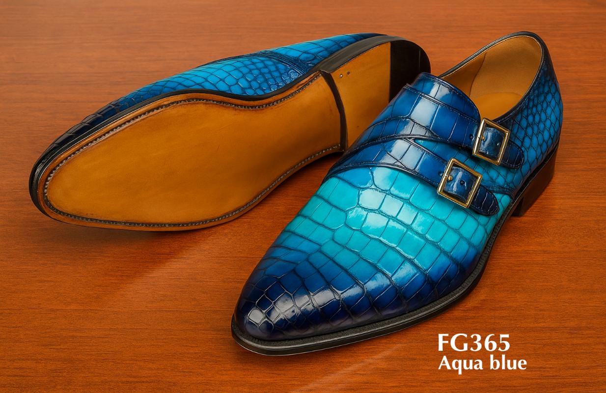 FG365-Monkstrap-schoen-croco-leder-aquablauw