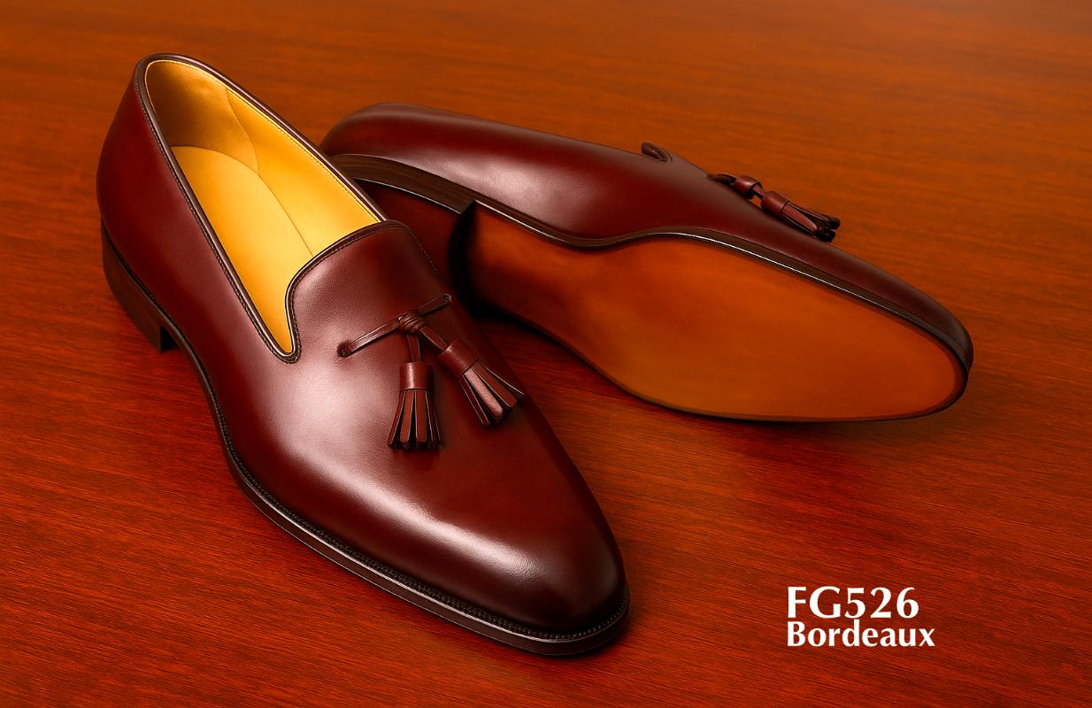 FG526-Bordeaux-Leren-Slippers