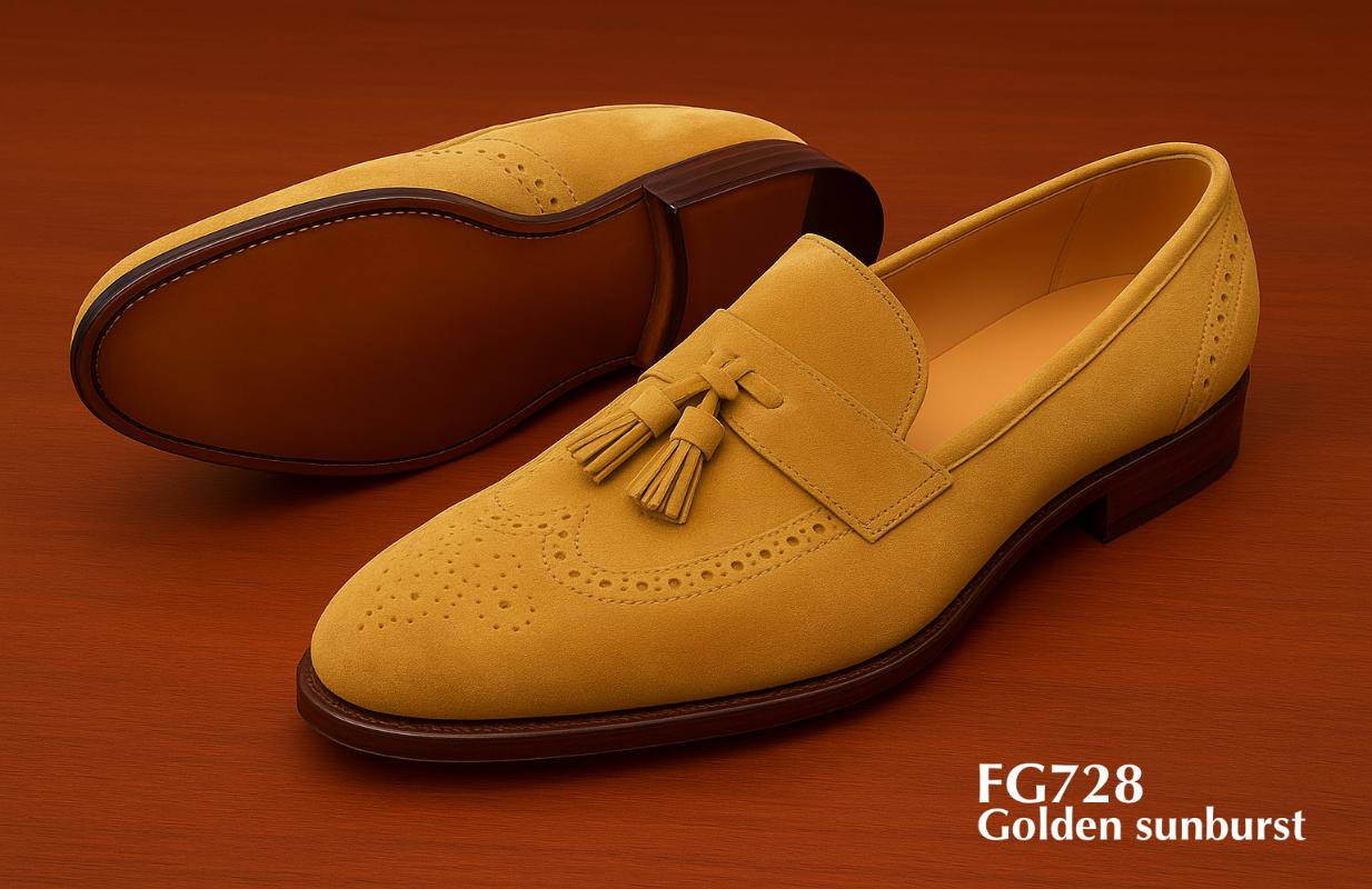 FG728-Suède-Leren-Slippers-Gouden-Zonnestraal