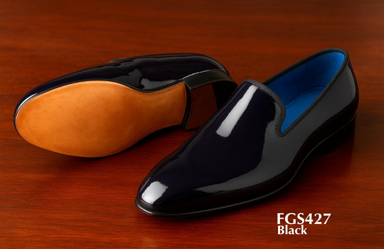 FGS427-Leren-Slipper-Zwart