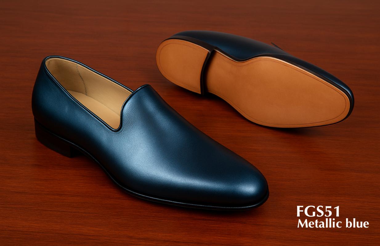 FGS51-Leren-Slippers-Metallisch-Blauw