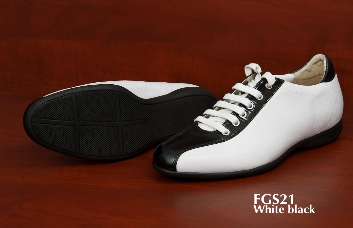 FGS21 witte en zwarte leren sportmode sneakers