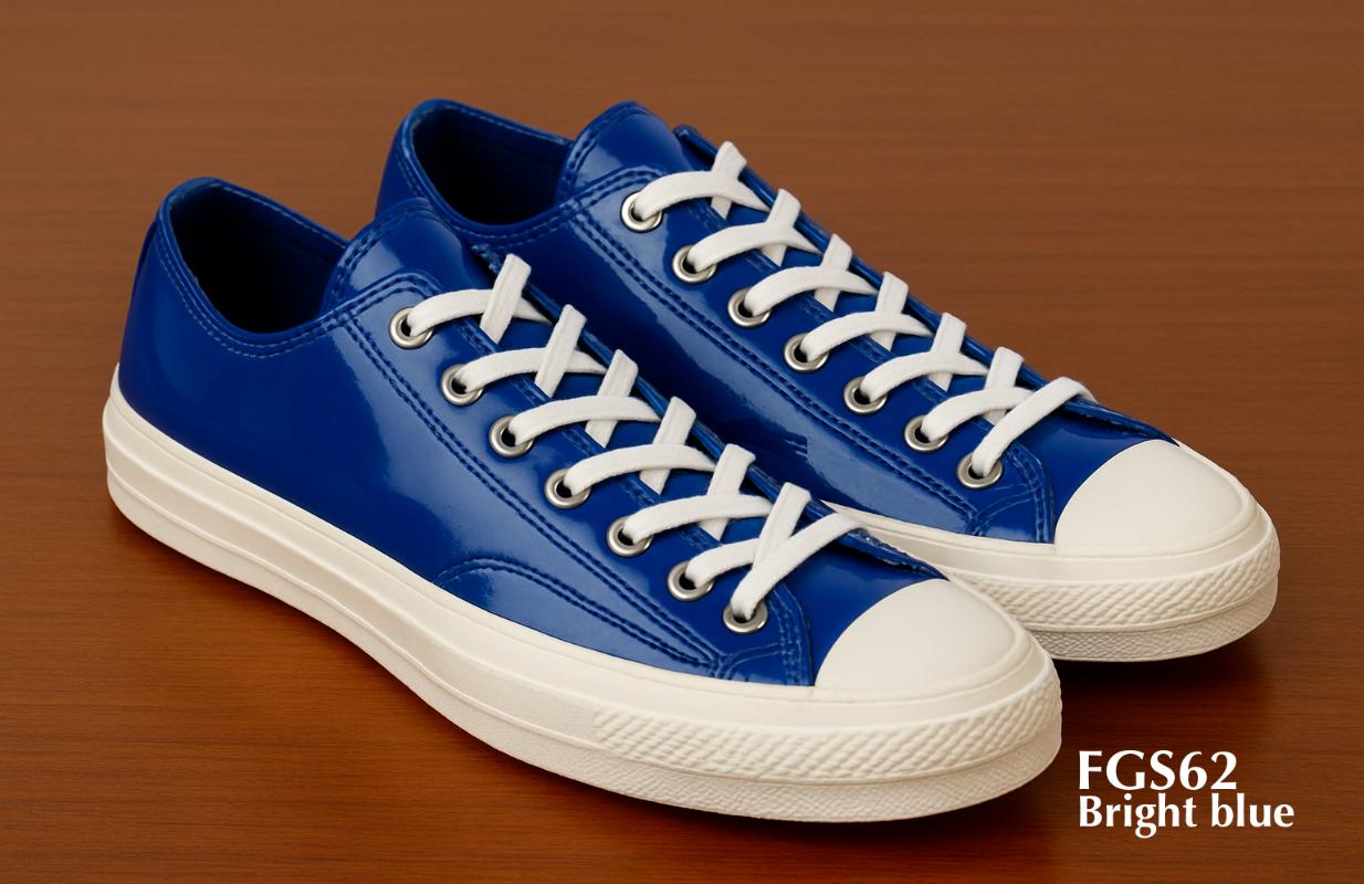 FGS62 felblauwe leren sneakers